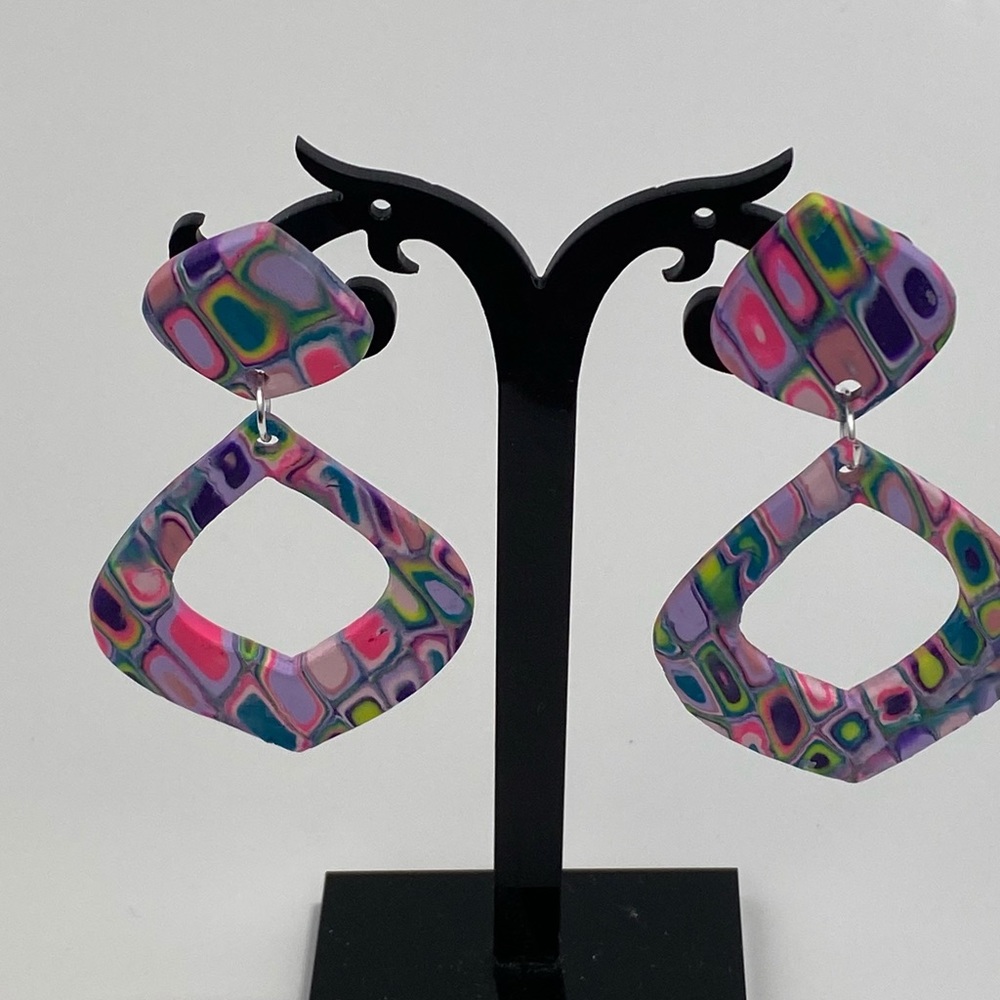 Unique Handmade Polymer Clay Stud Earrings - Picture 13 of 14